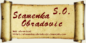 Stamenka Obradović vizit kartica